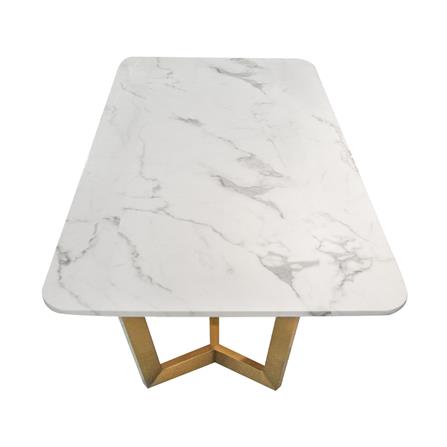 โต๊ะอาหาร KAWIN DOUBLE Y สีขาว/ทอง_2