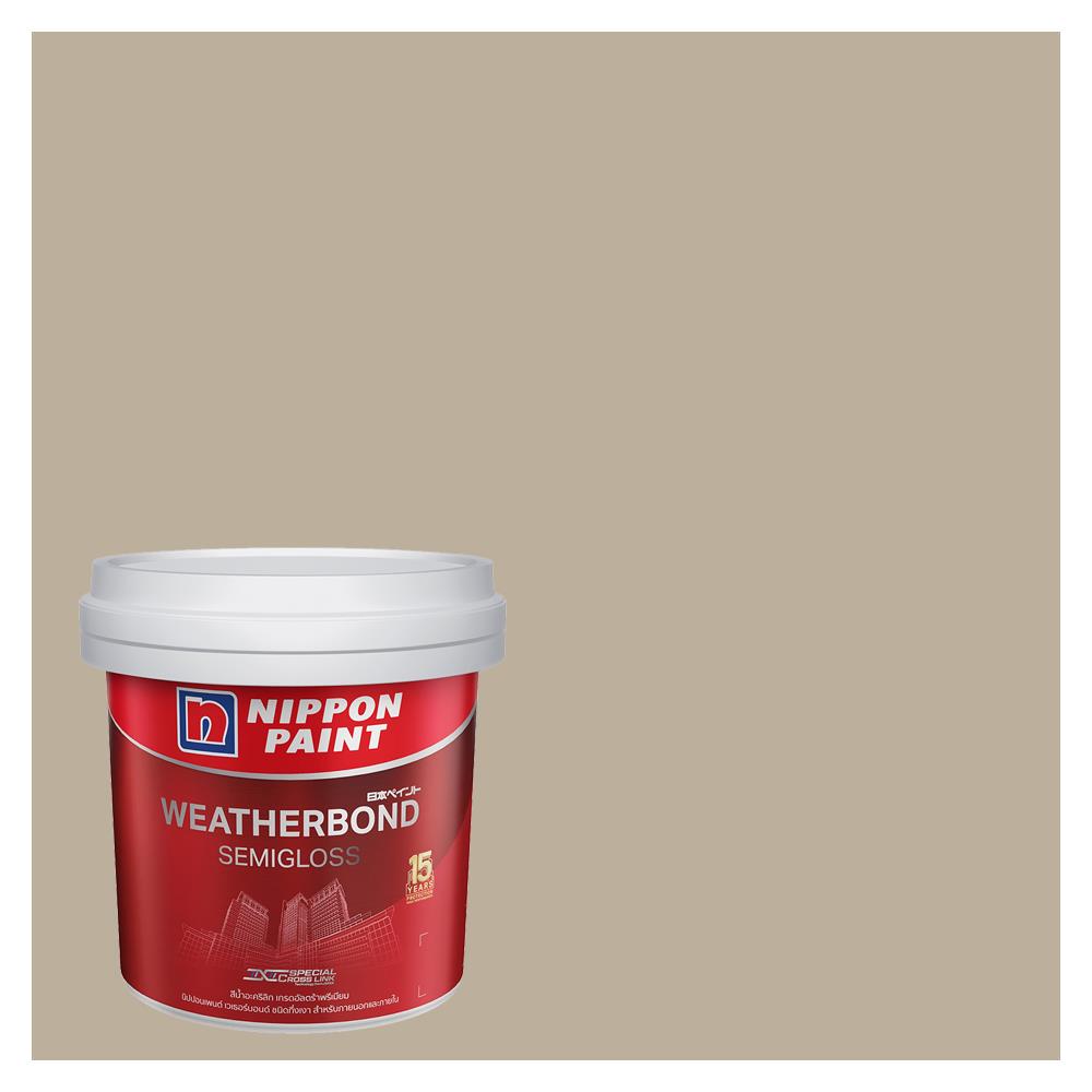 สีน้ำทาภายนอก NIPPON PAINT WEATHERBOND สี CURLING DARK #NPN1853T กึ่งเงา 9 ลิตร