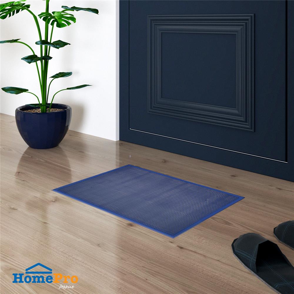 พรมเช็ดเท้าดักฝุ่น HOME LIVING STYLE Z 48X68 ซม. สีน้ำเงิน