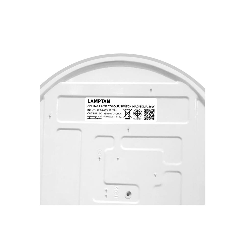 ไฟเพดาน LED LAMPTAN MAGNOLIA 15 นิ้ว 36 วัตต์ DAYLIGHT/COOL WHITE/WARM WHITE สีขาว