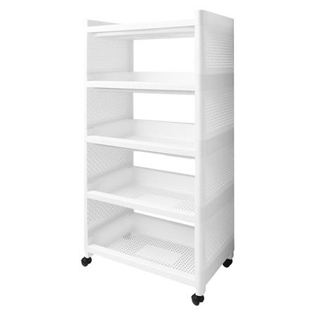 ชั้นวางของ 5 ชั้น มีล้อ STACKO IVA 49.5X36X98.5 ซม. สีขาว_1