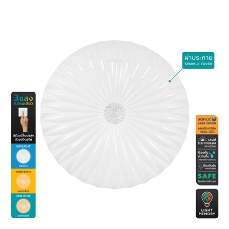 ไฟเพดาน LED LAMPTAN LOTUS 15.5 นิ้ว 36 วัตต์ DAYLIGHT/COOL WHITE/WARM WHITE สีขาว