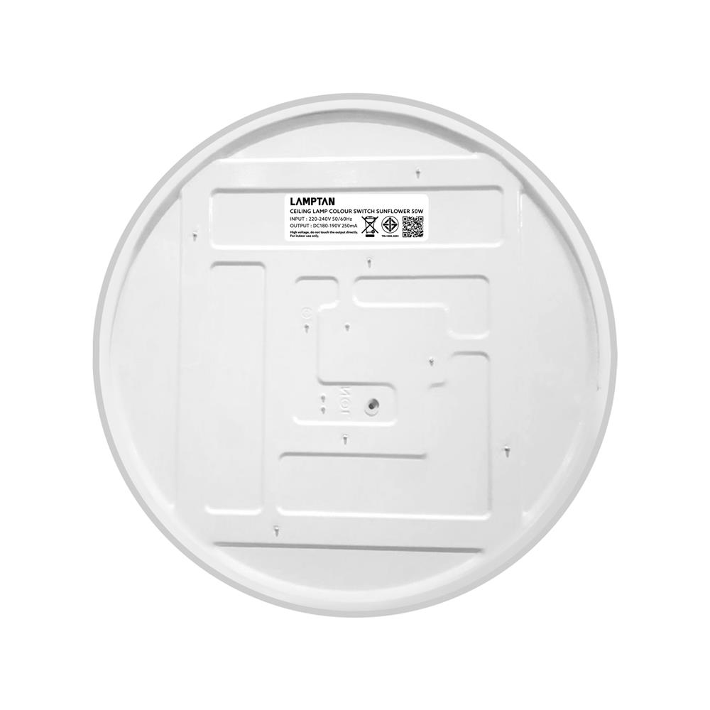 ไฟเพดาน LED LAMPTAN SUNFLOWER 19 นิ้ว 50 วัตต์ DAYLIGHT/COOL WHITE/WARM WHITE สีขาว