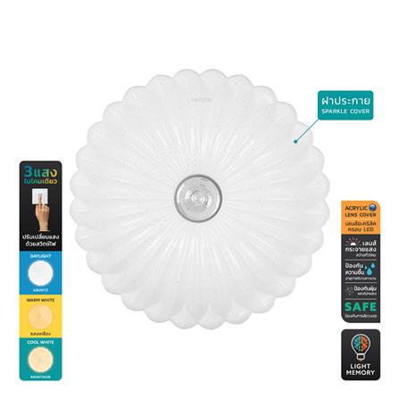 ไฟเพดาน LED LAMPTAN SUNFLOWER 19 นิ้ว 50 วัตต์ DAYLIGHT/COOL WHITE/WARM WHITE สีขาว_0