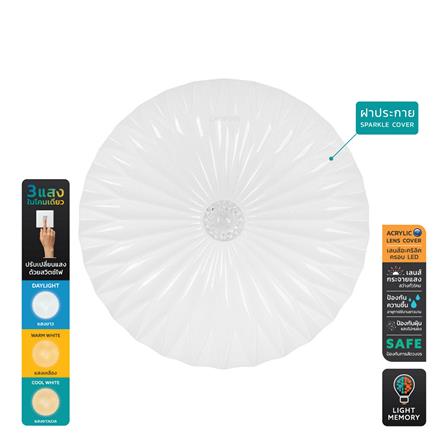 ไฟเพดาน LED LAMPTAN LOTUS 19.5 นิ้ว 50 วัตต์ DAYLIGHT/COOL WHITE/WARM WHITE สีขาว