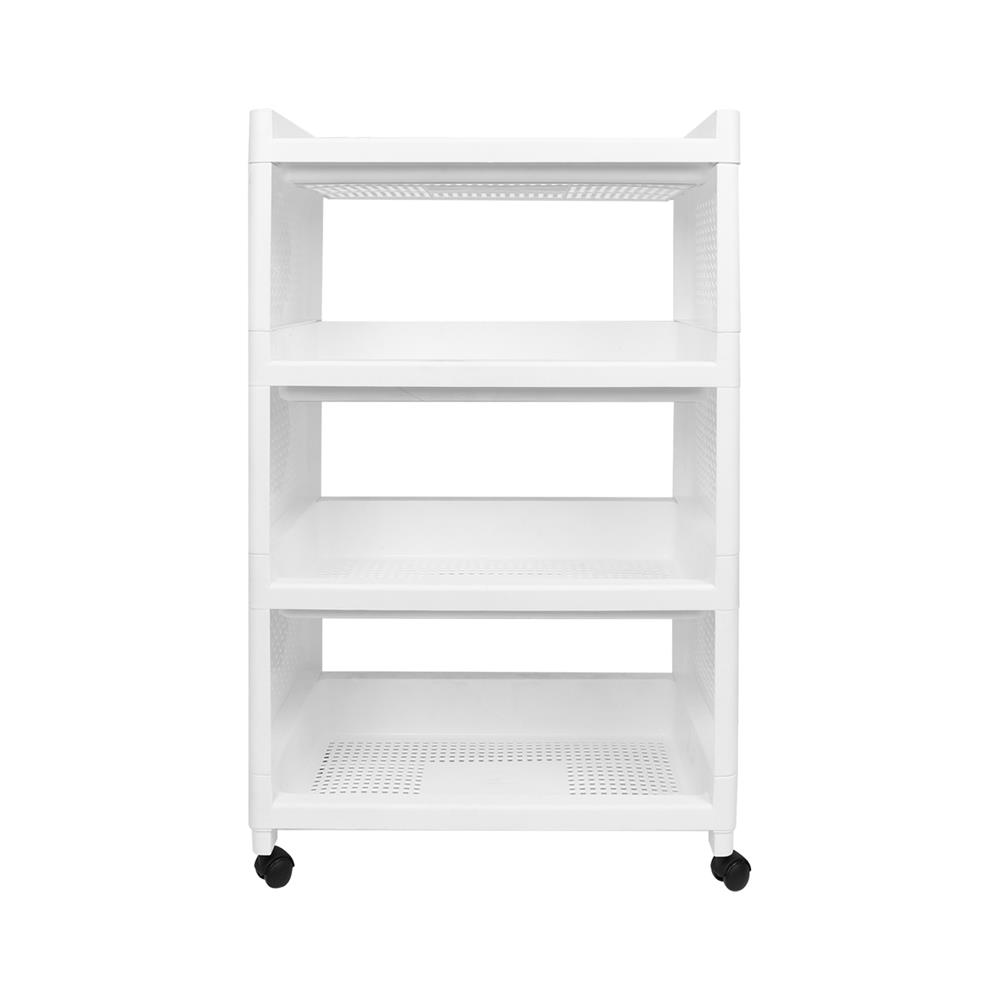 ชั้นวางของ 4 ชั้น มีล้อ STACKO IVA 49.5X36X77 ซม. สีขาว