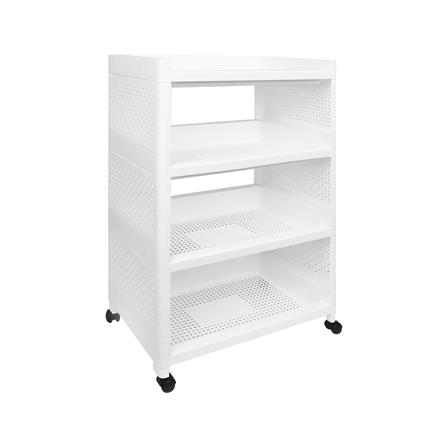 ชั้นวางของ 4 ชั้น มีล้อ STACKO IVA 49.5X36X77 ซม. สีขาว_1