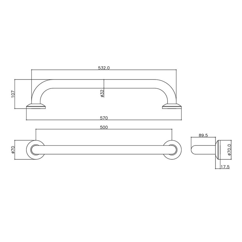 ราวมือจับผิวยิงทราย WS GB-9327-2-50