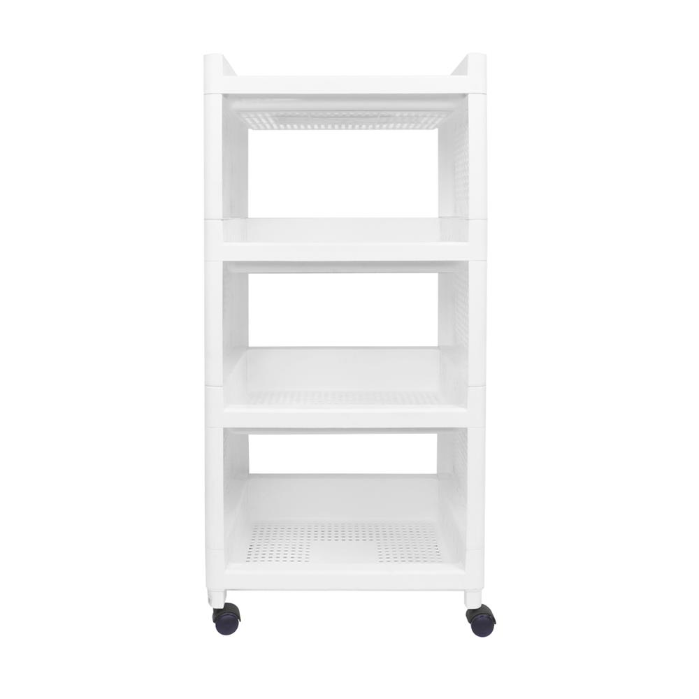 ชั้นวางของ 4 ชั้น มีล้อ STACKO IVA 29.5X36X77 ซม. สีขาว_0
