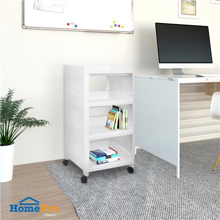 ชั้นวางของ 4 ชั้น มีล้อ STACKO IVA 29.5X36X77 ซม. สีขาว_5