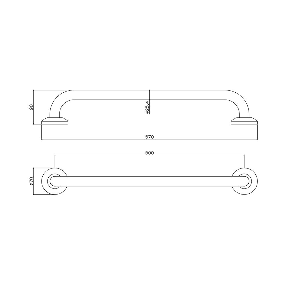 ราวมือจับผิวยิงทราย WS GB-9327-50