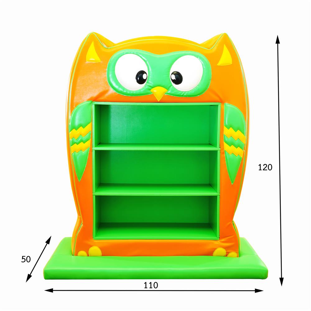 ชั้นวางของเด็กแบบตั้งพื้น PLAY SANOOK นกฮูก สีส้ม/เขียว