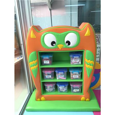 ชั้นวางของเด็กแบบตั้งพื้น PLAY SANOOK นกฮูก สีส้ม/เขียว_1