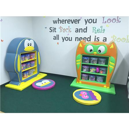 ชั้นวางของเด็กแบบตั้งพื้น PLAY SANOOK นกฮูก สีส้ม/เขียว_2