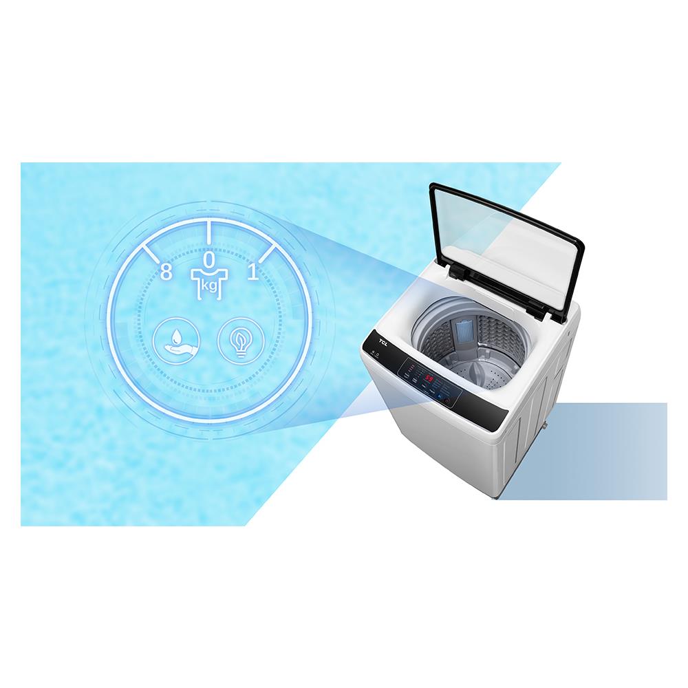 เครื่องซักผ้าฝาบน TCL F708TLG 8 กก. สีเทา