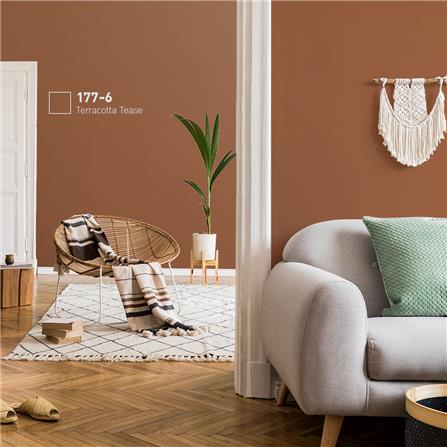 สีน้ำทาภายใน BEGER AIRFRESH GOLD สี TERRACOTTA TEASE #177-6 กึ่งเงา 9 ลิตร_1