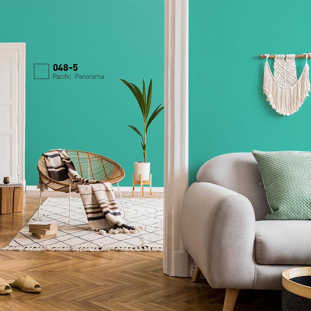 สีน้ำทาภายใน BEGER AIRFRESH GOLD สี PACIFIC PANORAMA #048-5 กึ่งเงา 9 ลิตร