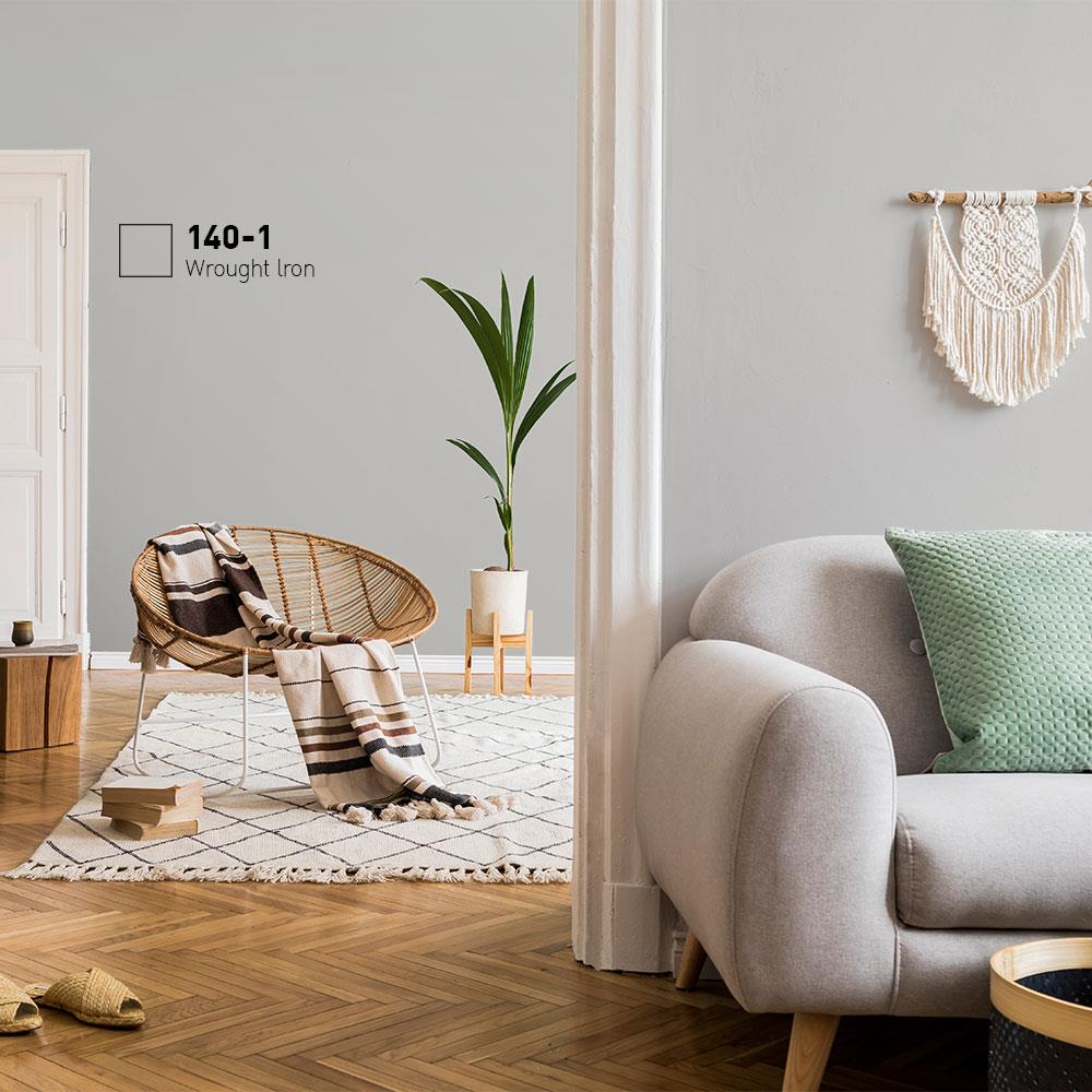 สีน้ำทาภายใน BEGER AIRFRESH GOLD สี WROUGHT IRON #140-1 กึ่งเงา 9 ลิตร