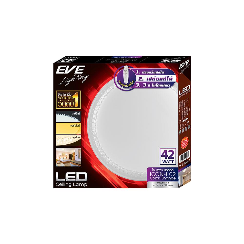 ไฟเพดาน LED EVE 570931 20 นิ้ว 42 วัตต์ DAYLIGHT/COOL WHITE/WARM WHITE สีขาว