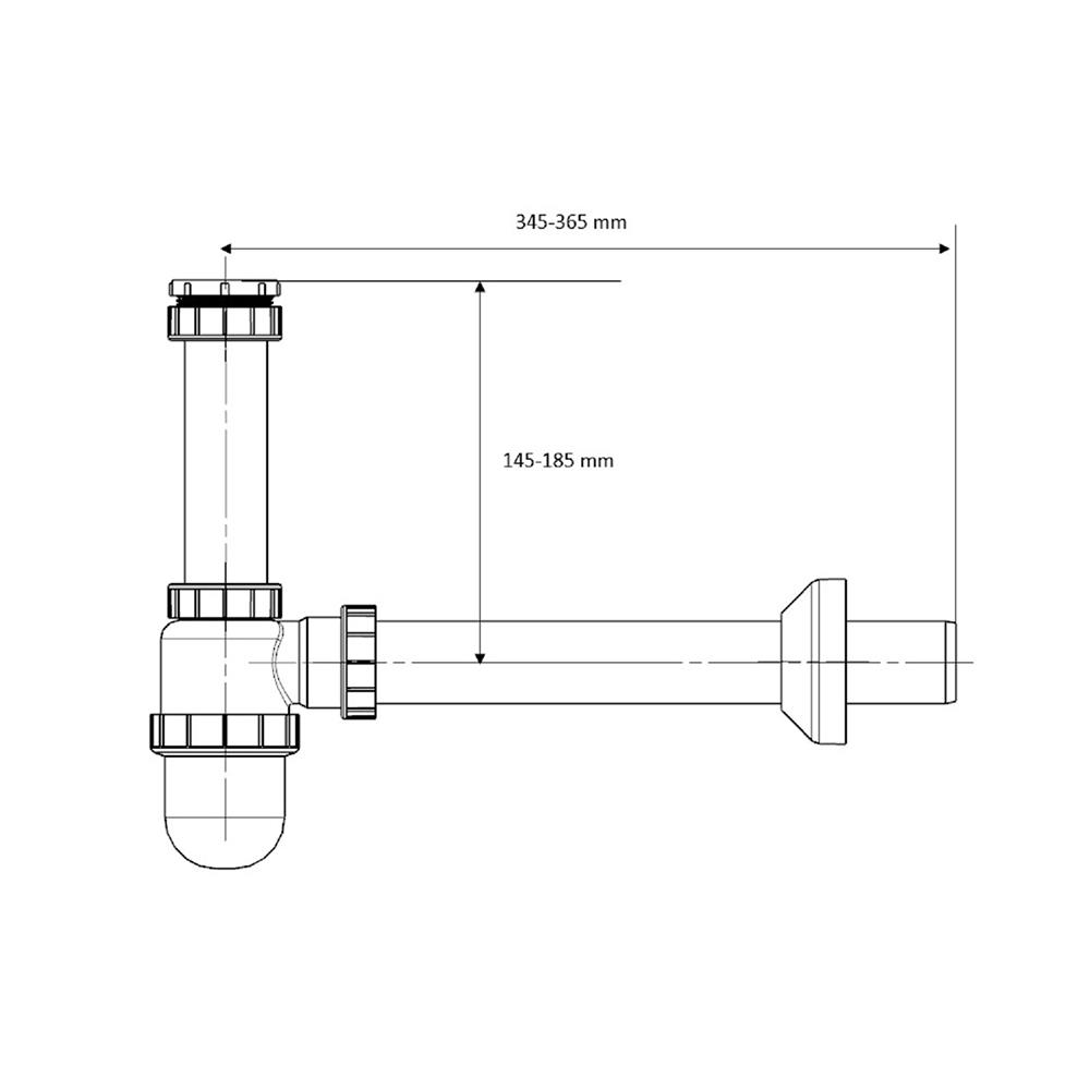 ท่อน้ำทิ้งอ่างล้างหน้ากระปุก DONMARK GL-5305 30 ซม.