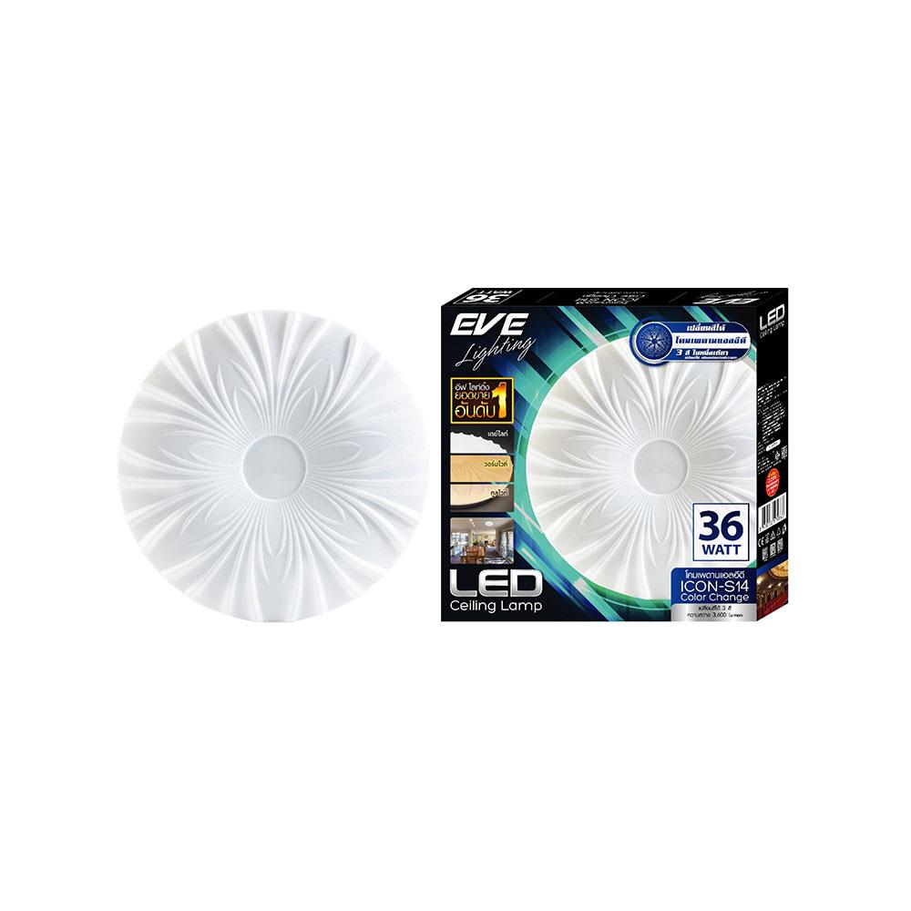 ไฟเพดาน LED EVE 570863 15 นิ้ว 36 วัตต์ DAYLIGHT/COOL WHITE/WARM WHITE สีขาว