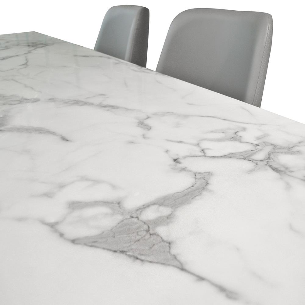 ชุดโต๊ะอาหาร 4 ที่นั่ง KAWIN DOUBLE Y สีขาว/ทอง