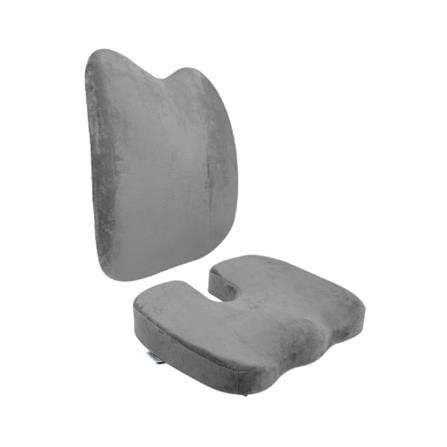 เซ็ตเบาะรองหลังและรองนั่งเพื่อสุขภาพ BEWELL H06/HT001 สีเทา_0
