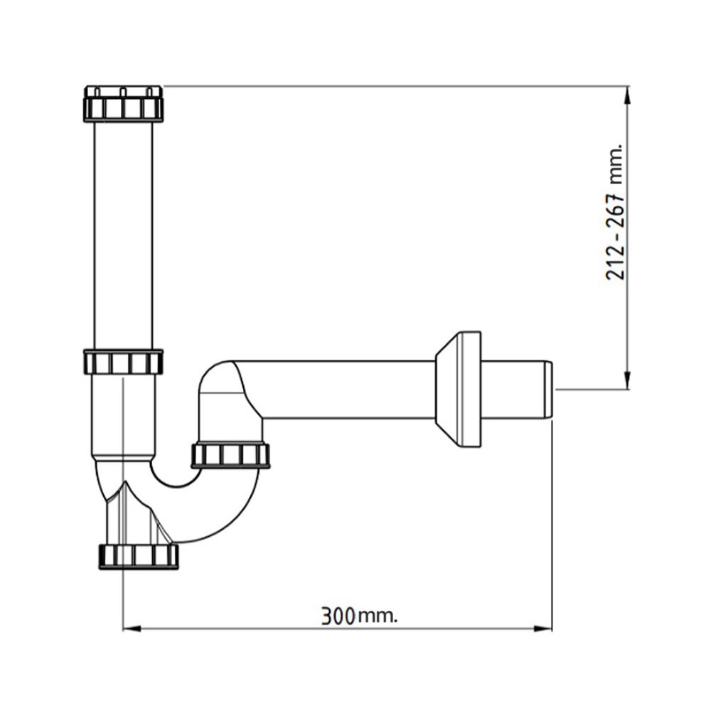 ท่อน้ำทิ้งอ่างล้างหน้ากระปุก DONMARK GL-5306 30 ซม.