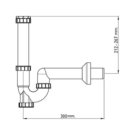 ท่อน้ำทิ้งอ่างล้างหน้ากระปุก DONMARK GL-5306 30 ซม._1