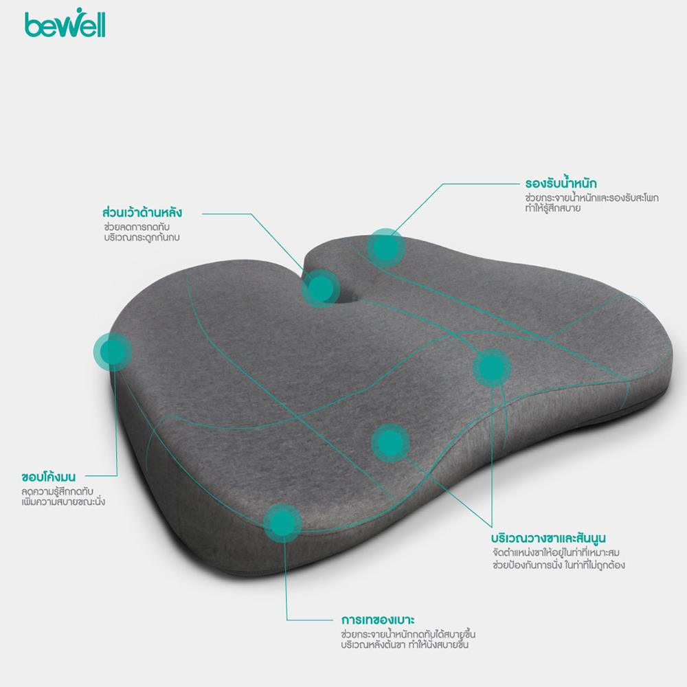 เบาะรองนั่ง BEWELL EC02-CT สีเทา