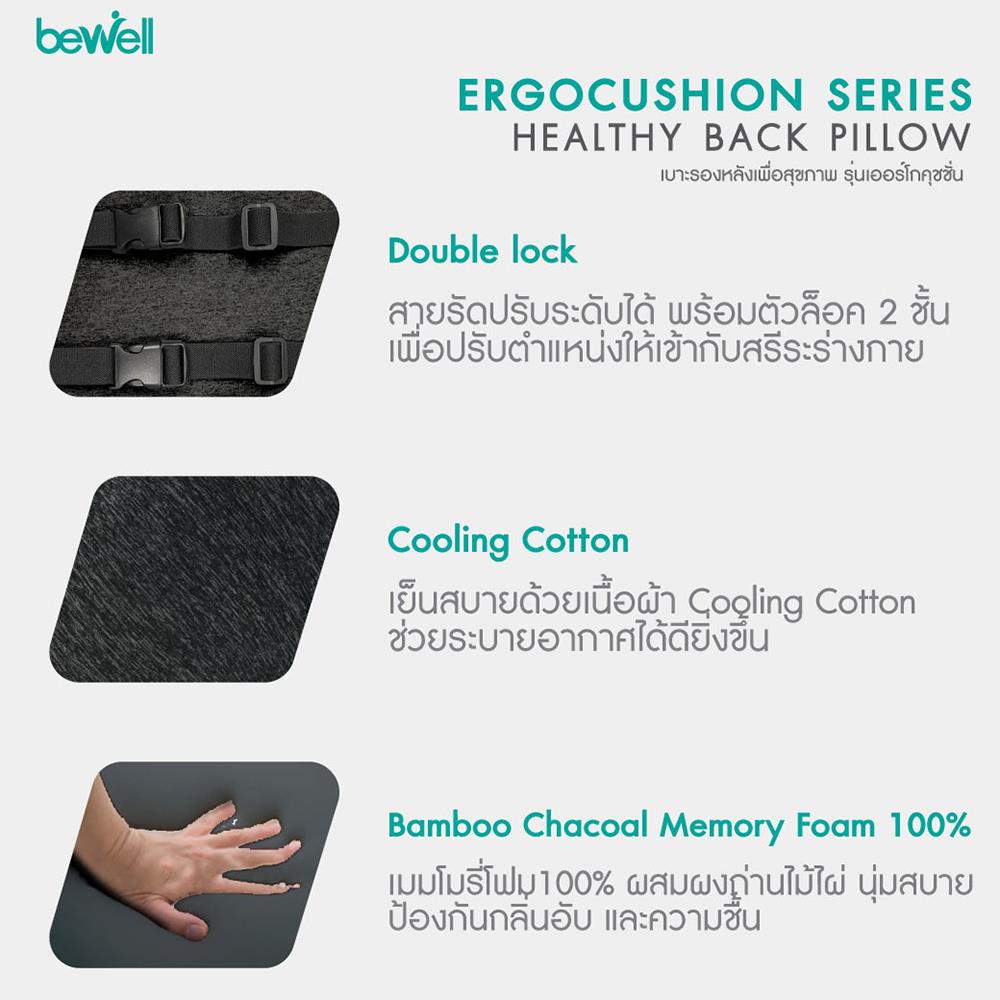 เบาะรองหลัง BEWELL EC01-CT สีเทา