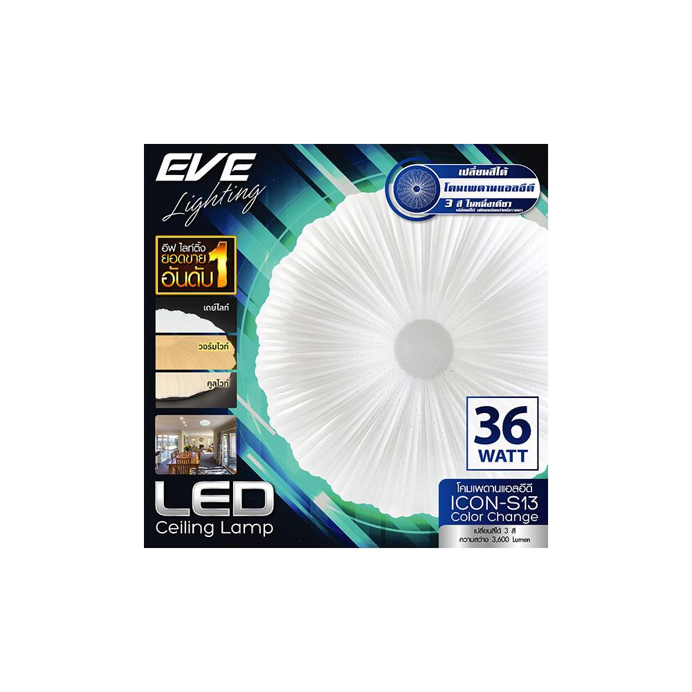 ไฟเพดาน LED EVE 570856 15 นิ้ว 36 วัตต์ DAYLIGHT/COOL WHITE/WARM WHITE สีขาว