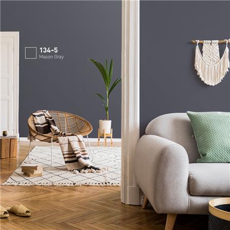 สีน้ำทาภายใน BEGER AIRFRESH GOLD สี MASON GRAY #134-5 กึ่งเงา 9 ลิตร_1