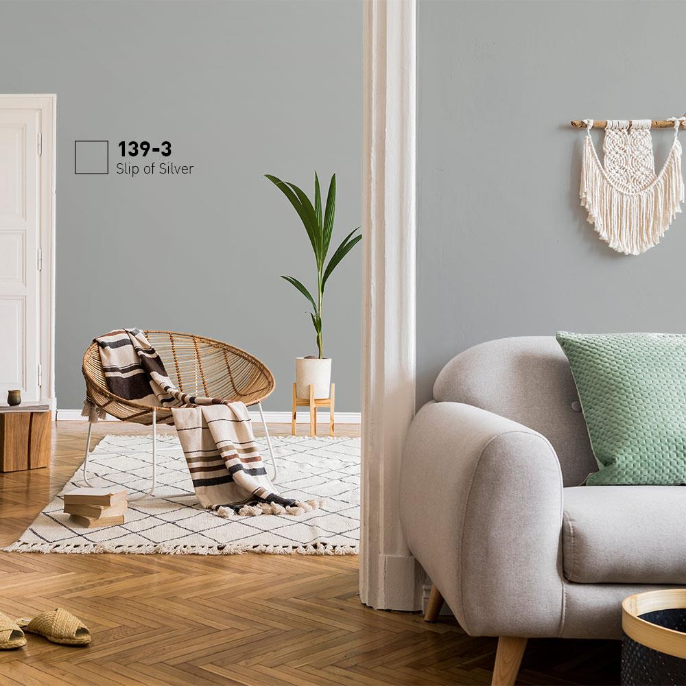 สีน้ำทาภายใน BEGER AIRFRESH GOLD สี SLIP OF SILVER #139-3 กึ่งเงา 9 ลิตร