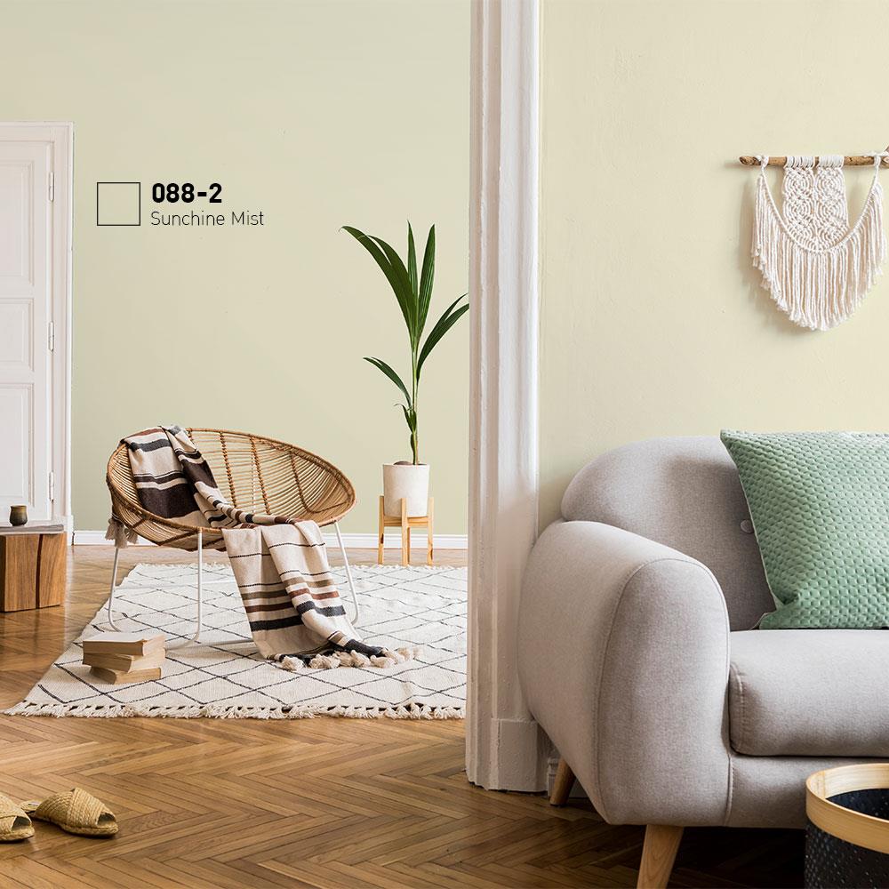 สีน้ำทาภายใน BEGER AIRFRESH GOLD สี SUNCHINE MIST #088-2 กึ่งเงา 9 ลิตร