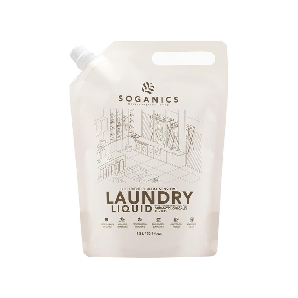 รีฟิลน้ำยาซักผ้ายูคาลิปตัส SOGANICS 1.5 ลิตร
