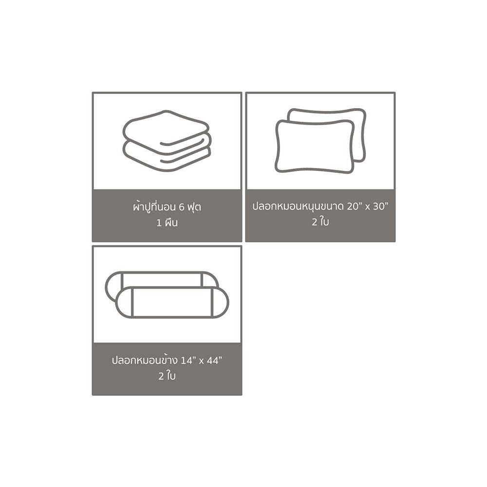 ชุดผ้าปูที่นอน 6 ฟุต 5 ชิ้น FACINO PRINT FA051