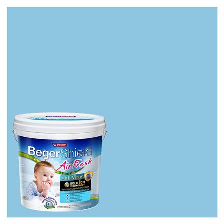 สีน้ำทาภายใน BEGER AIRFRESH GOLD สี BRAVE BLUE #032-4 กึ่งเงา 9 ลิตร_0