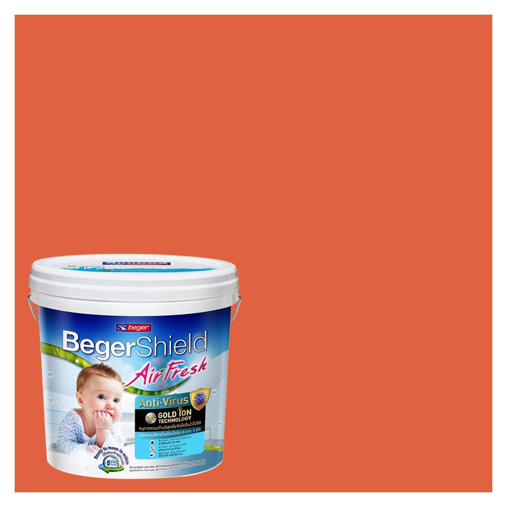 สีน้ำทาภายใน BEGER AIRFRESH GOLD สี EMBER'D GLOW #107-6 กึ่งเงา 9 ลิตร