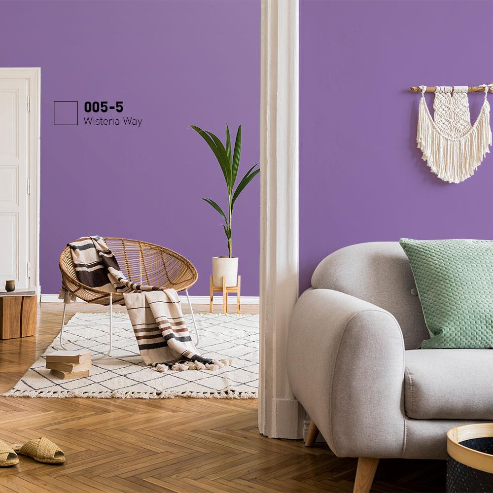 สีน้ำทาภายใน BEGER AIRFRESH GOLD สี WISTERIA WAY #005-5 กึ่งเงา 9 ลิตร