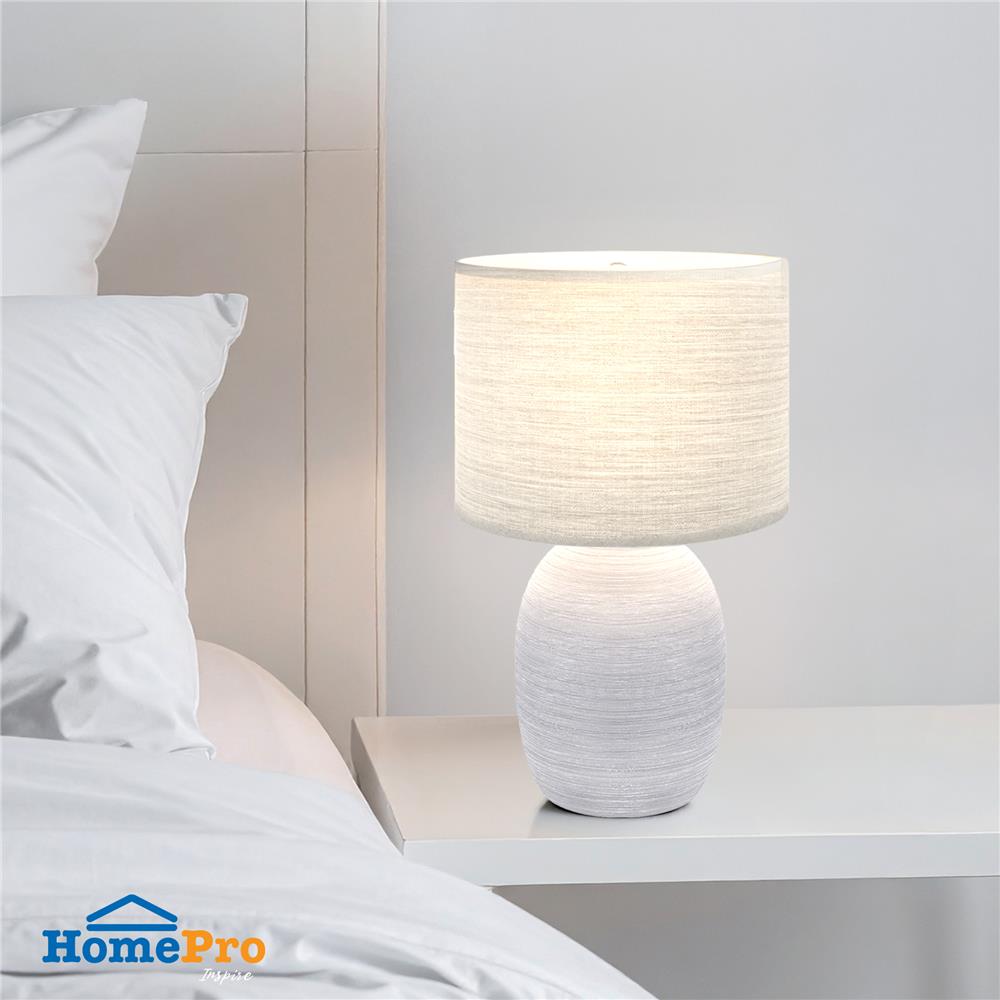 ไฟตั้งโต๊ะ CARINI DH4562-LB สีขาว/น้ำตาล