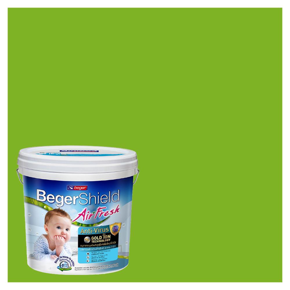 สีน้ำทาภายใน BEGER AIRFRESH GOLD สี JOYFUL GREEN #069-6 กึ่งเงา 9 ลิตร