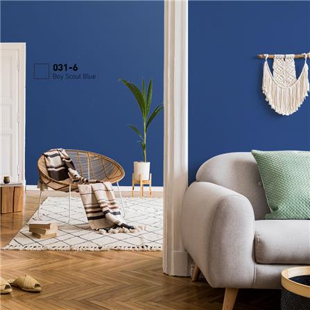 สีน้ำทาภายใน BEGER AIRFRESH GOLD สี BOYSCOUT BLUE #031-6 กึ่งเงา 9 ลิตร_1