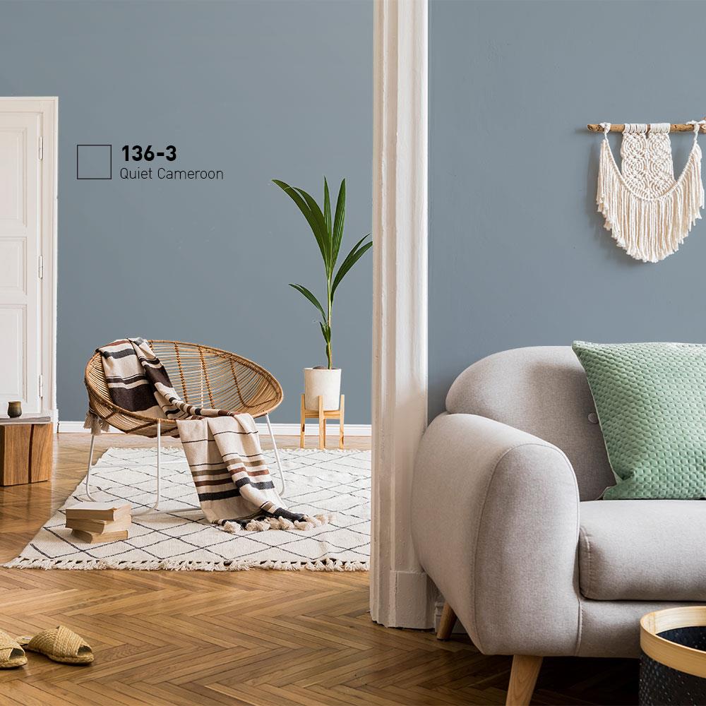 สีน้ำทาภายใน BEGER AIRFRESH GOLD สี QUIET CAMEROON #136-3 กึ่งเงา 9 ลิตร