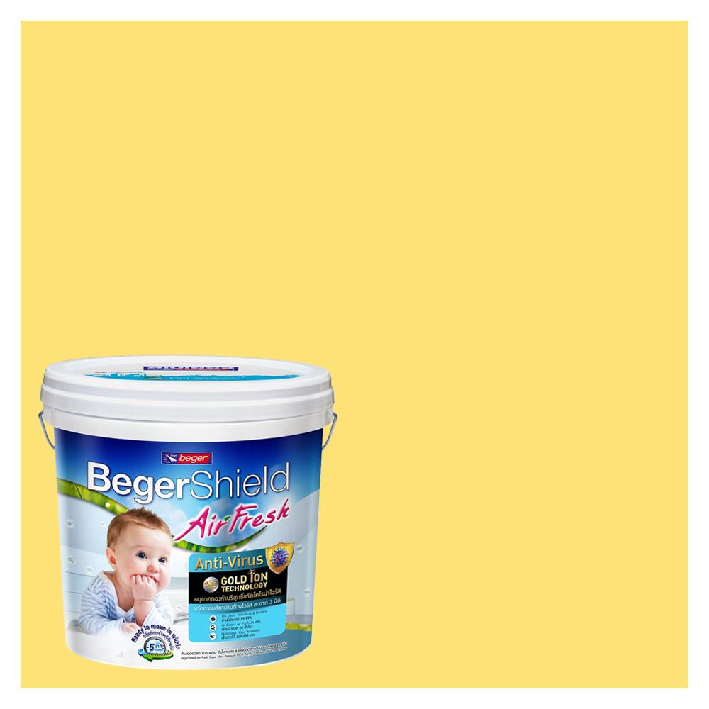 สีน้ำทาภายใน BEGER AIRFRESH GOLD สี YELLOW ROSE #087-5 กึ่งเงา 9 ลิตร