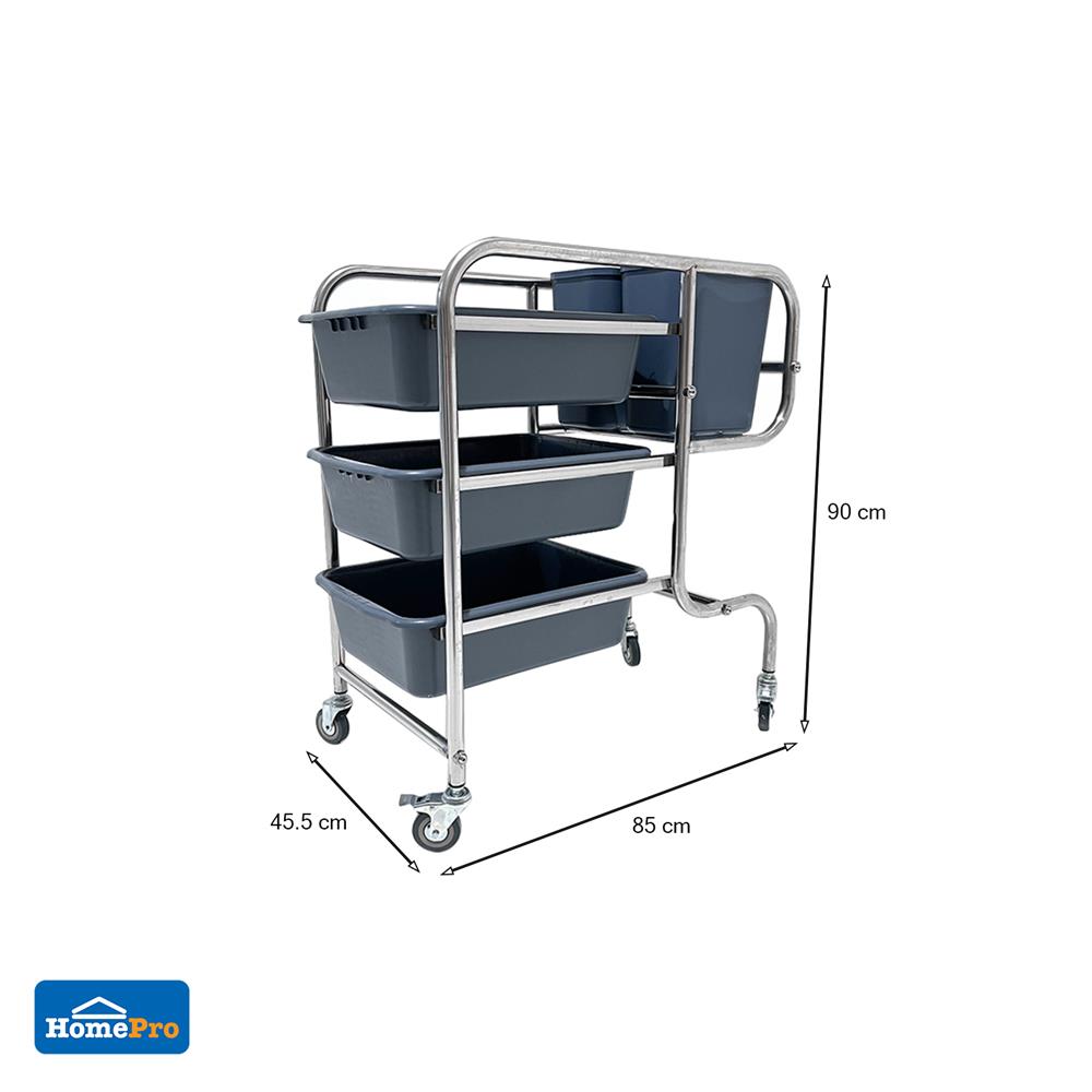รถเข็น 3 ชั้น STACKO CANTEEN C 85X45.5X90 ซม. สีเทา