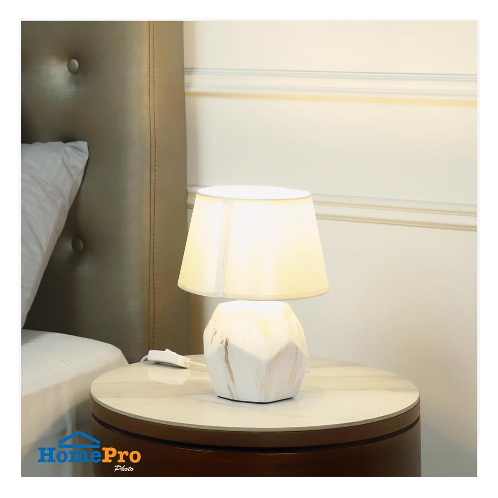 ไฟตั้งโต๊ะ CARINI DE4427M-WH สีขาว/ทอง