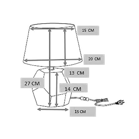 ไฟตั้งโต๊ะ CARINI DE4427M-WH สีขาว/ทอง_7