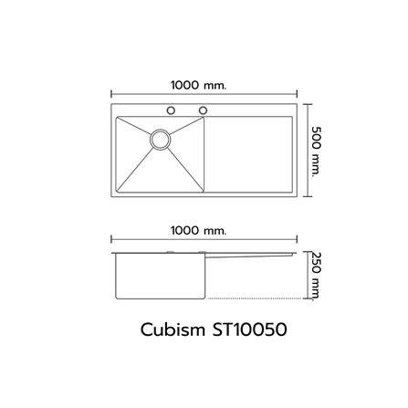 ซิงค์ฝัง 1หลุม 1ที่พัก LTP ST10050 สเตนเลส_3