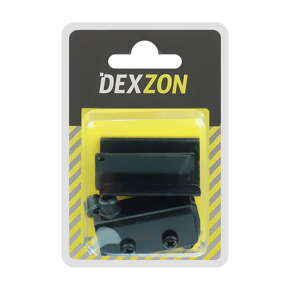 บานพับกระจกเหล็กพร้อมมือจับ DEXZON GH-2040 สีดำ